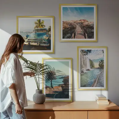 Wanddeko-Set mit Motiv Urlaub Palmen und Wasserfall