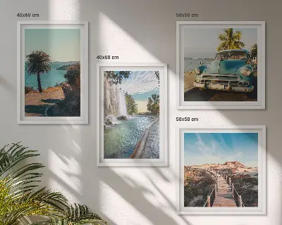 Wanddeko-Set mit Motiv Urlaub Palmen und Wasserfall