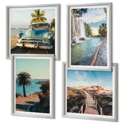 Wanddeko-Set mit Motiv Urlaub Palmen und Wasserfall