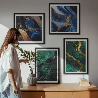 Wanddeko-Set mit eleganten Mustern auf Steinen