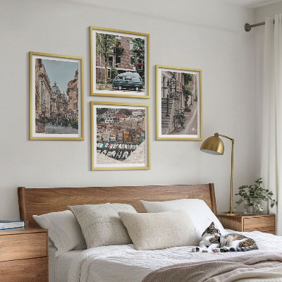 Polyptychon mit rahmen Stadtansichten von Gebäuden