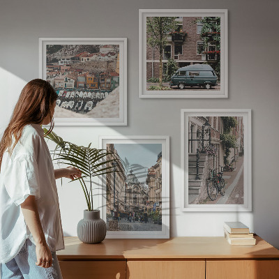 Polyptychon mit rahmen Stadtansichten von Gebäuden