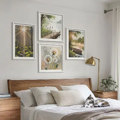 Wanddeko-Set mit Motiv Waldlandschaft am See