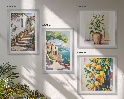 Wanddeko-set Zitronenblüten am Meer