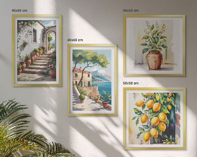 Wanddeko-set Zitronenblüten am Meer
