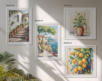 Wanddeko-set Zitronenblüten am Meer