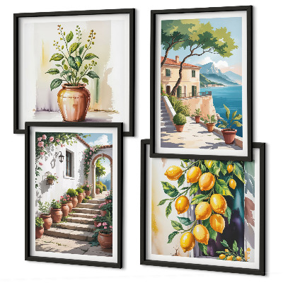 Wanddeko-set Zitronenblüten am Meer