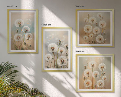 Wanddeko-set Pastellfarbene Löwenzahnblüten