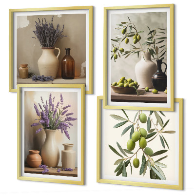 Polyptychon mit rahmen Blumen in Vasen als Dekoration