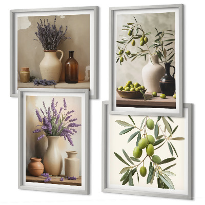 Polyptychon mit rahmen Blumen in Vasen als Dekoration