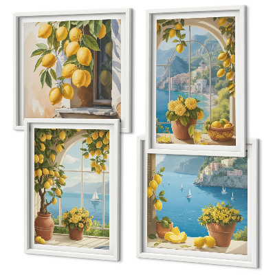 Wanddeko-set Meereslandschaften, Zitronen, Fenster