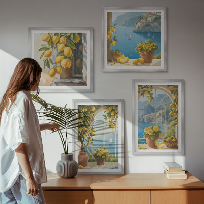 Wanddeko-set Meereslandschaften, Zitronen, Fenster