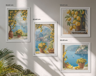 Wanddeko-set Meereslandschaften, Zitronen, Fenster