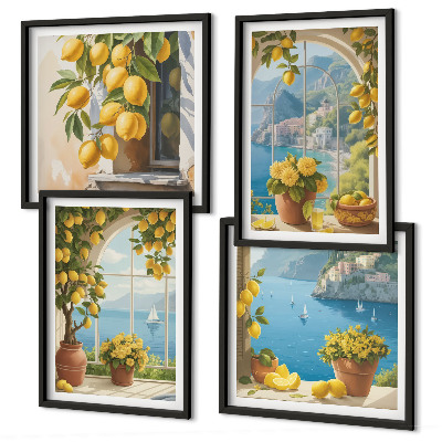 Wanddeko-set Meereslandschaften, Zitronen, Fenster