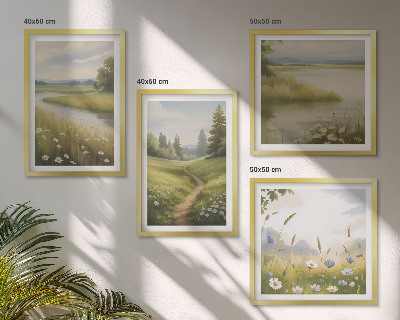 Wanddeko-set Frühlingslandschaft Flusswiese