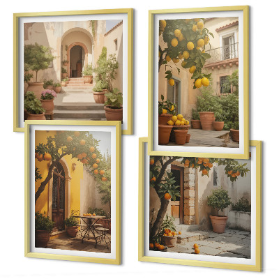 Wanddeko-set Terrasse mit Zitrusbäumen