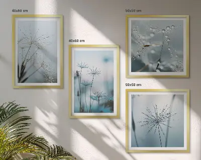 Wanddeko-Set Löwenzahn mit Wassertropfen