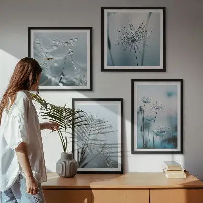 Wanddeko-Set Löwenzahn mit Wassertropfen