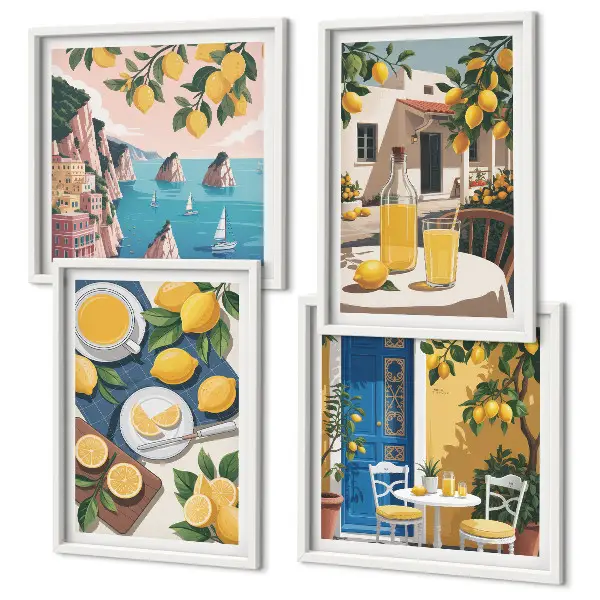 Patio Sun Limonade als gerahmtes Polyptychon