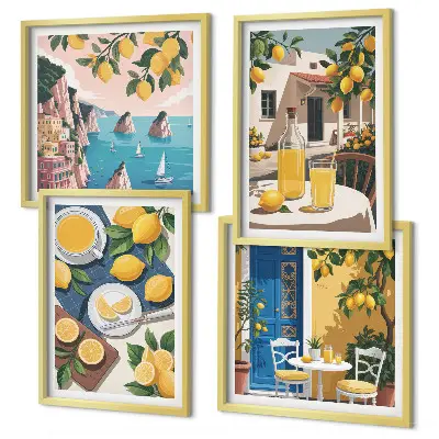 Patio Sun Limonade als gerahmtes Polyptychon