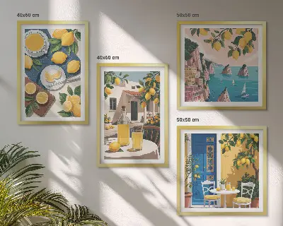 Patio Sun Limonade als gerahmtes Polyptychon