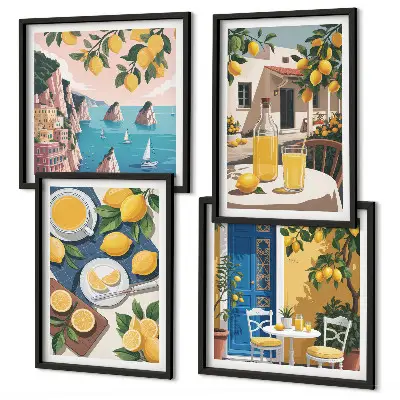 Patio Sun Limonade als gerahmtes Polyptychon