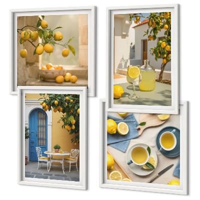 Wanddeko-set Zitronenlimonade blaue Tür