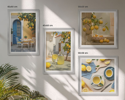 Wanddeko-set Zitronenlimonade blaue Tür