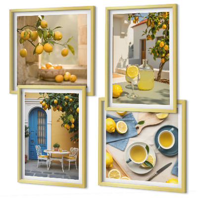 Wanddeko-set Zitronenlimonade blaue Tür
