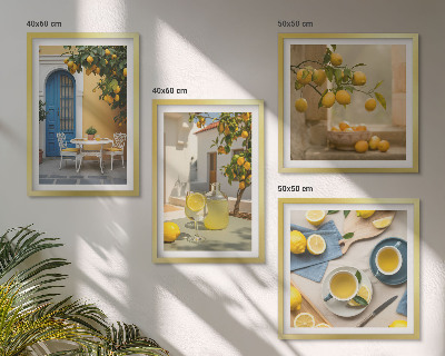 Wanddeko-set Zitronenlimonade blaue Tür