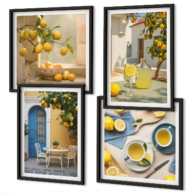 Wanddeko-set Zitronenlimonade blaue Tür