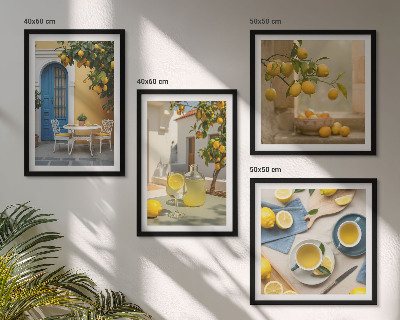Wanddeko-set Zitronenlimonade blaue Tür