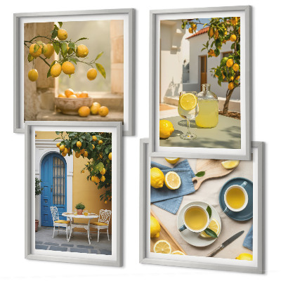 Wanddeko-set Zitronenlimonade blaue Tür