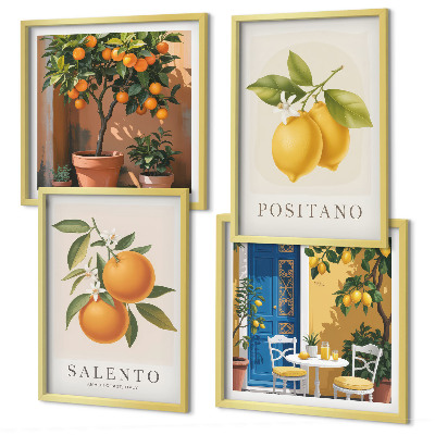 Wanddeko-set Amalfi-Zitronen und -Orangen