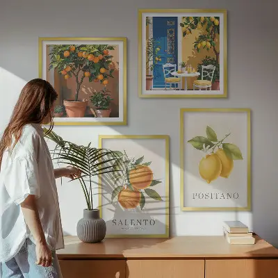Wanddeko-Set mit Amalfi-Zitronen und -Orangen