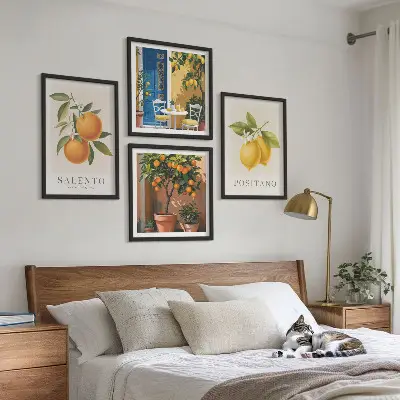 Wanddeko-Set mit Amalfi-Zitronen und -Orangen