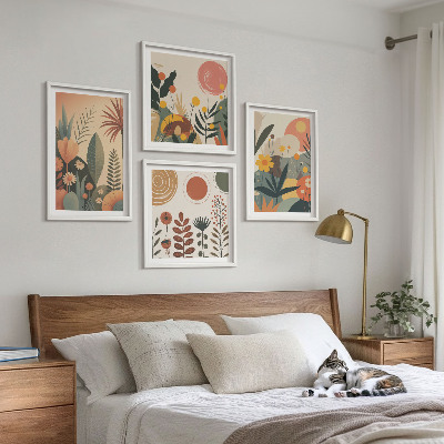 Polyptychon mit rahmen Boho-Pflanzenmuster