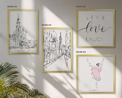 Wanddeko-Set stilvolle Grafik mit Ballerina-Architektur