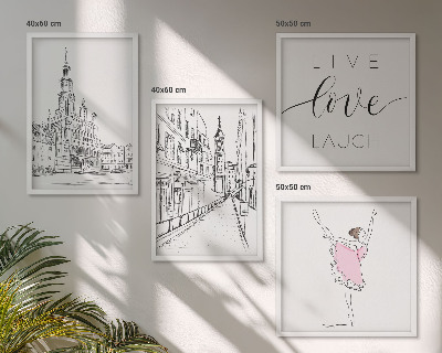 Wanddeko-set Stilvolle Grafik, Ballerina-Architektur