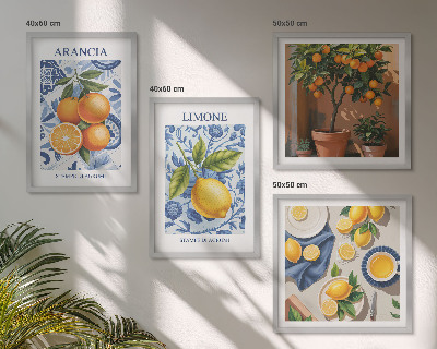 Polyptychon mit rahmen Illustrationen von Zitrusfrüchten