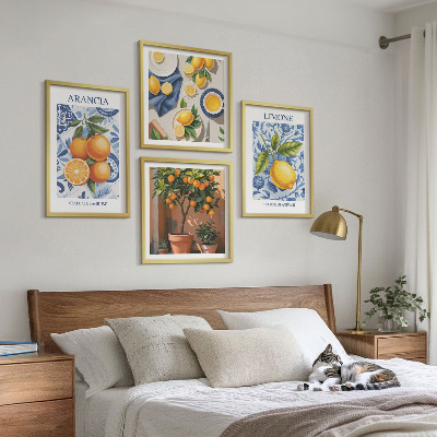 Polyptychon mit rahmen Illustrationen von Zitrusfrüchten