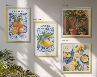 Polyptychon mit rahmen Illustrationen von Zitrusfrüchten