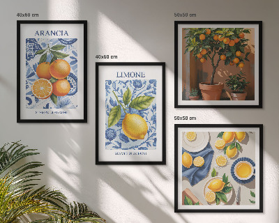 Polyptychon mit rahmen Illustrationen von Zitrusfrüchten
