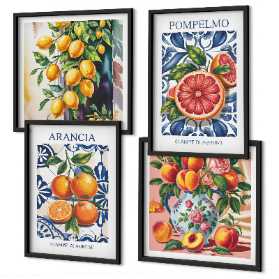Wanddeko-set Italienische Zitrus-Modeplakate