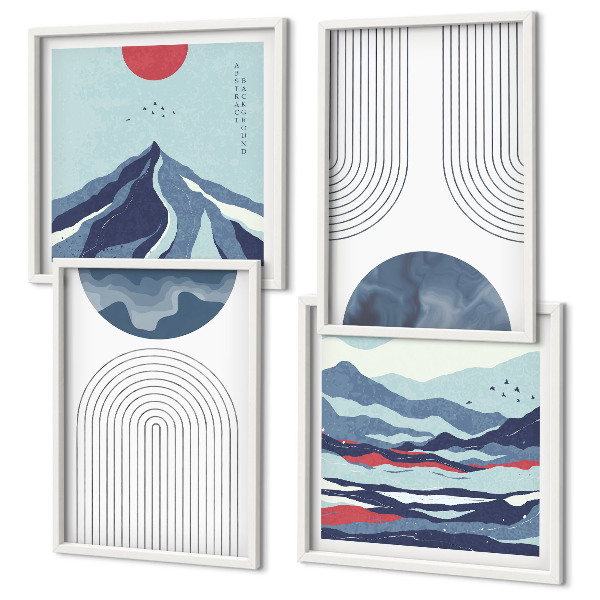 Wanddeko-set Abstrakte Berglandschaften