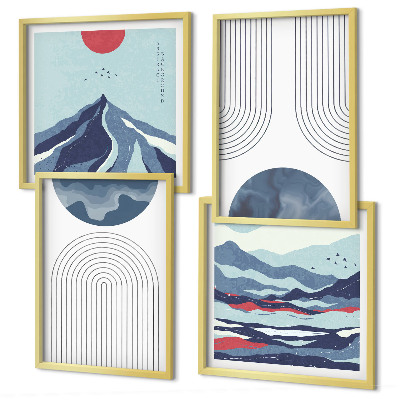 Wanddeko-set Abstrakte Berglandschaften