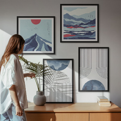 Wanddeko-set Abstrakte Berglandschaften