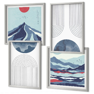 Wanddeko-set Abstrakte Berglandschaften
