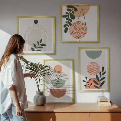 Wanddeko-set Moderne Pflanzenmotive