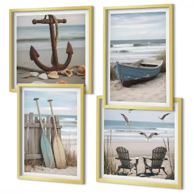Wanddeko-Set sommerliche Meereslandschaft